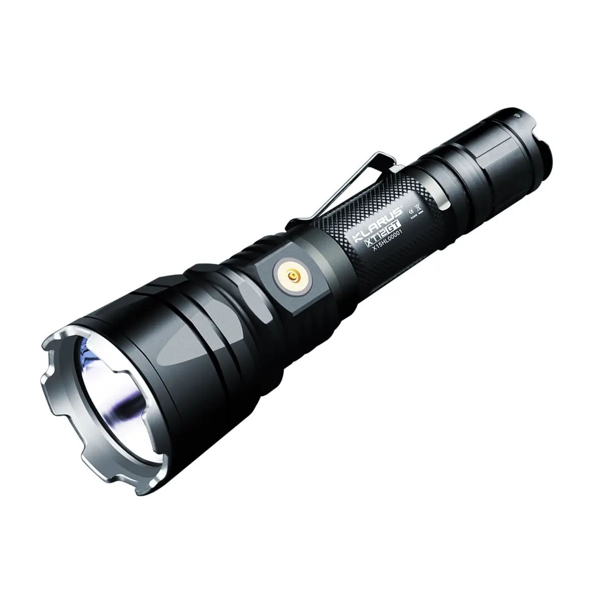 акумулаторна Тактически фенер klarus XT12GT 1600 Лумена за лов, къмпинг, Риболов, Обхват на лъча 603 м, Магнитна зареждане