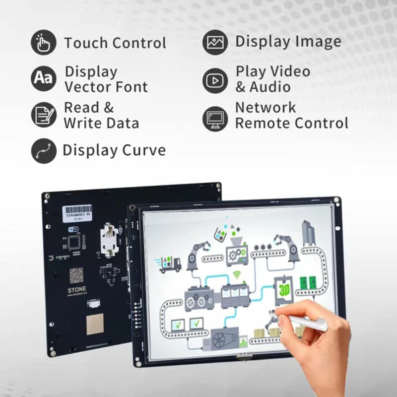 КАМЕННА 5,0-инчов модул HMI TFT LCD сензорен екран с RS232/RS422/RS485/TTL + софтуер GUI STWI050WT-01