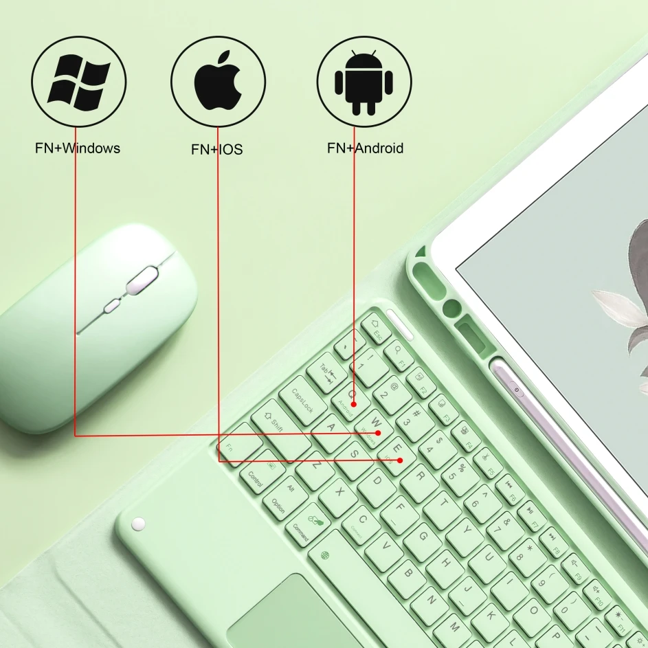Магическа Клавиатура Безжична Мишка Таблет Samsung Galaxy Tab A8 калъф 10,5 