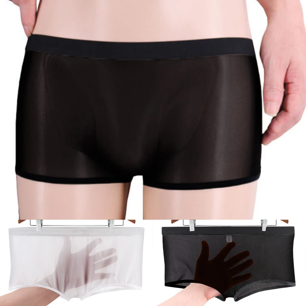 Секси мъжки прозрачни гащи-боксерки с ниска тапицерия, прозрачно сетчатое бельо с чували, бельо за мъже, боксерки с издатини