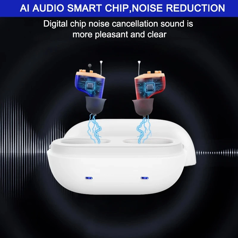 Слухов апарат Акумулаторна усилвател на звука за по-възрастните хора Шумоподавляющие микро, безжични невидими цифрови слухови апарати от глухота