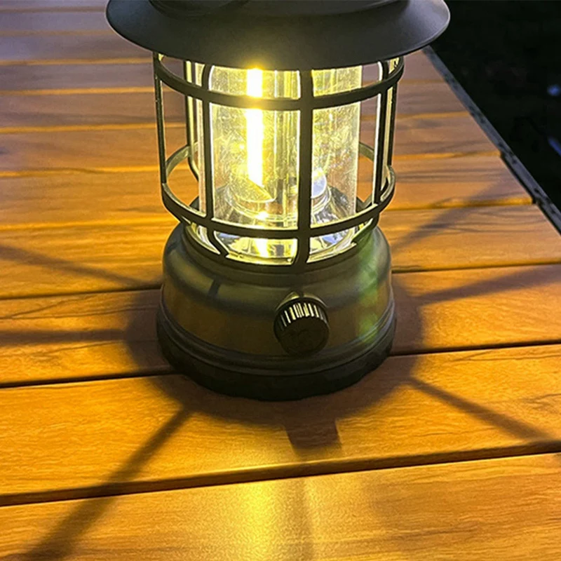 Уличен фенер за къмпинг, тип с, осветление за бързо зареждане, украса за зареждане, лампа за палатка, ретро преносим лампа за къмпинг